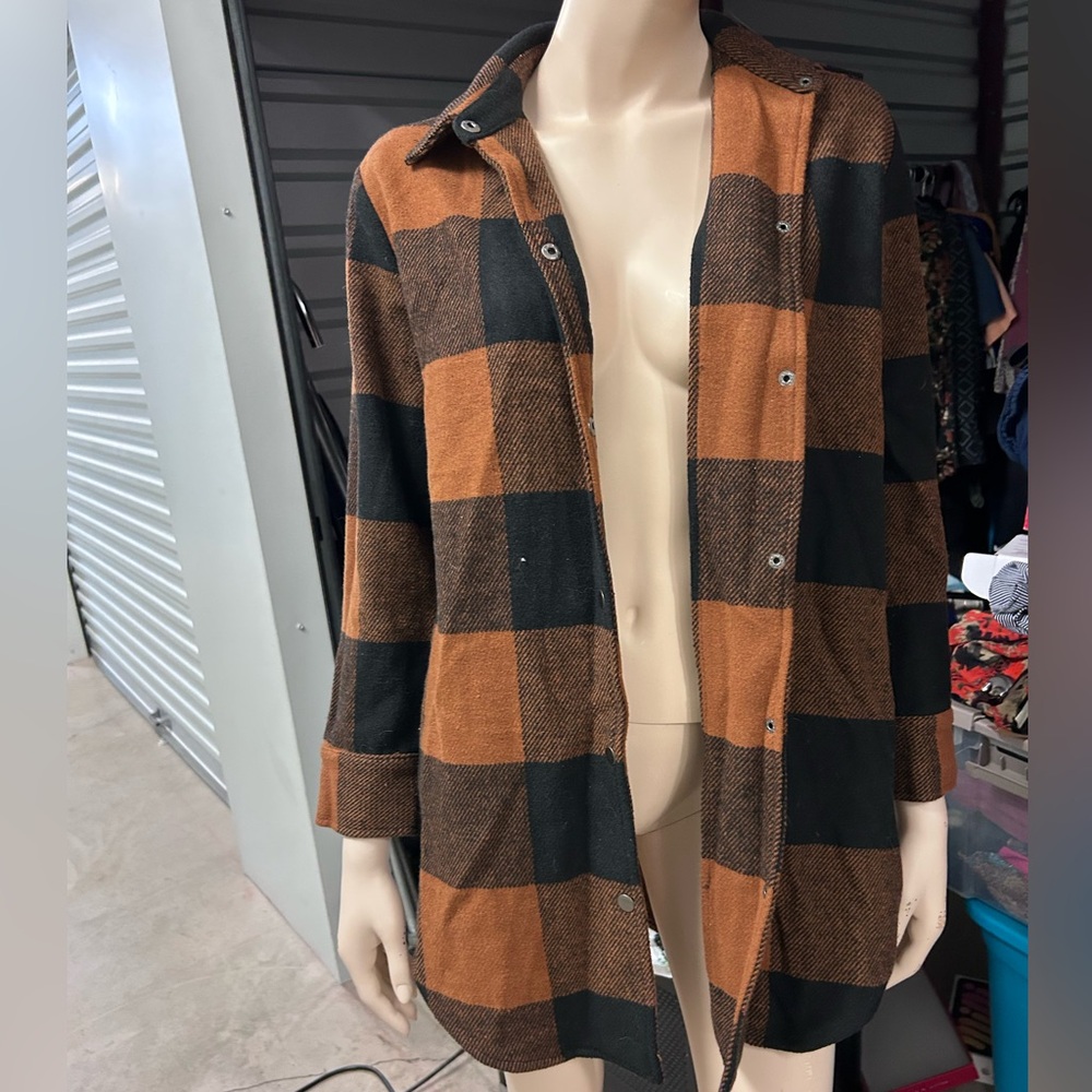 BB Dakota plaid Orange Brown and Black Coat